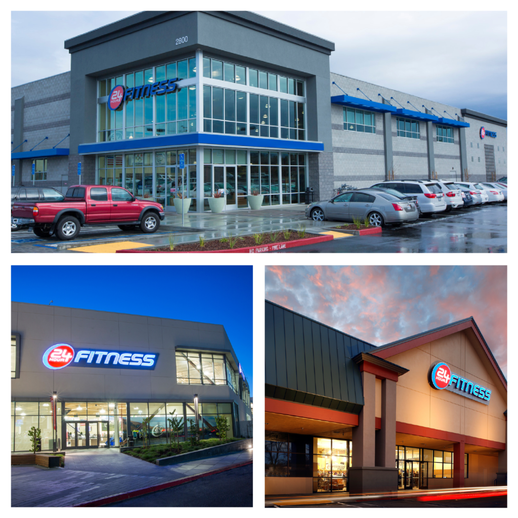 3 various 24 Hour Fitness gym builds constructed by Hilbers Inc.
