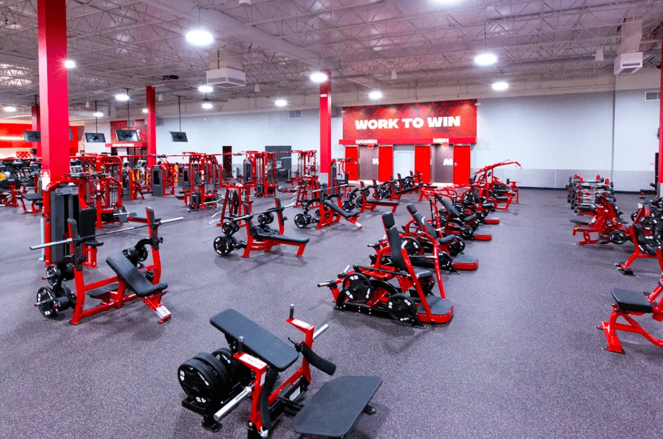 49ersFit free weight room in San Jose, California built by Hilbers, a trusted fitness center builder.