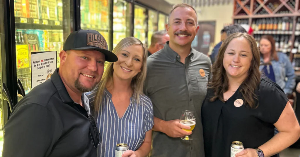 The Hilbers team connecting with one another at a construction event.