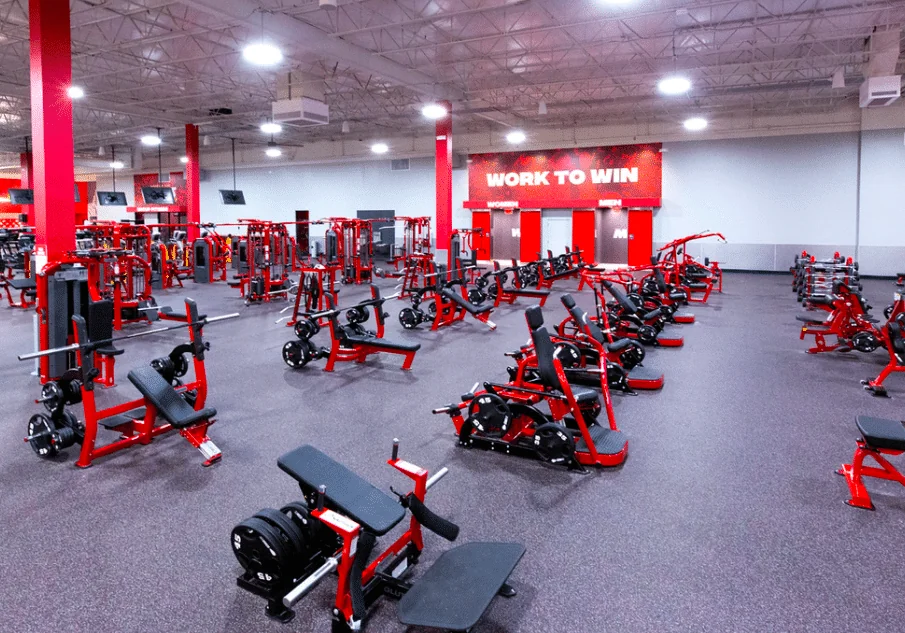 49ersFit free weight room in San Jose, California built by Hilbers, a trusted fitness center builder.